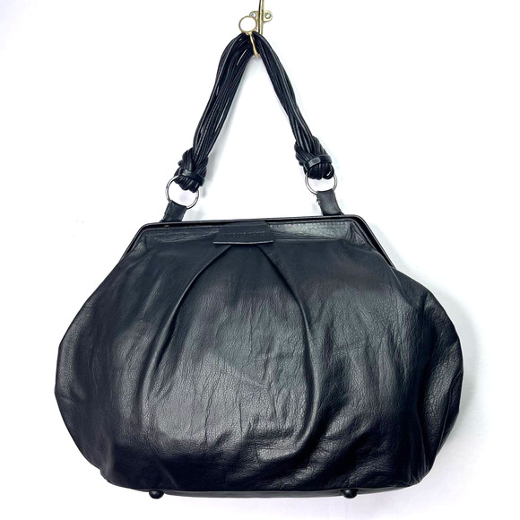 Annette Görtz Handbags - Annette Gortz Black Leather Oversized Pouch Purse Shoulder Bag Handbag Strappy